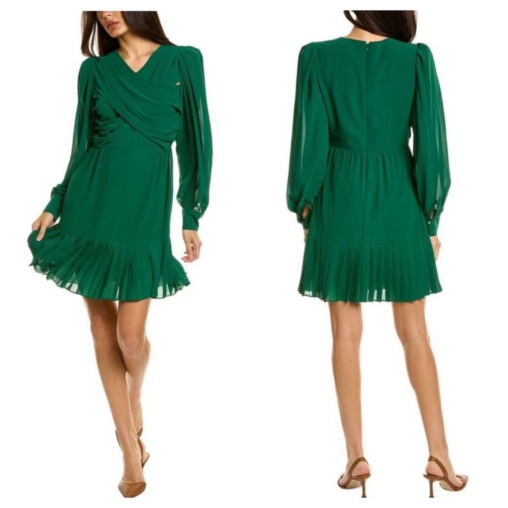 NEW ONE33‎ SOCIAL The Fiona criss cross front Mini Dress Size 0  forest green